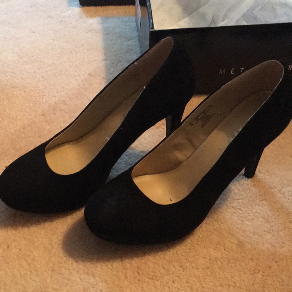 black (suede?) heels (worn once)